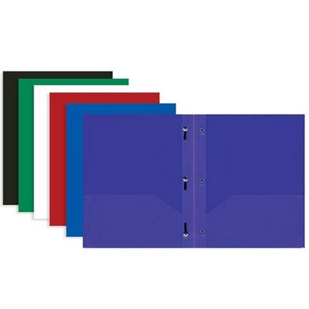 Roomfactory Bazic     BAZIC Solid Color 2-Pockets Poly Portfolio w/ 3 Prongs , 48PK RO1260062